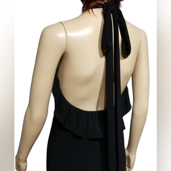 Leona Edmiston Halter Backless Fit and Flare Maxi Dress / Sz M / Black - Picture 9 of 14